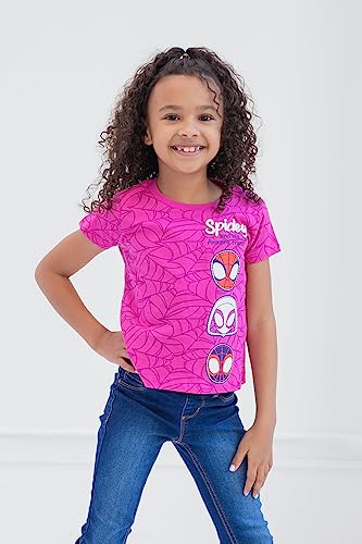 Marvel Spidey and His Amazing Friends Spider-Man Miles Morales Ghost-Spider Girls 3 Pack T-Shirts Toddler to Little Kid3