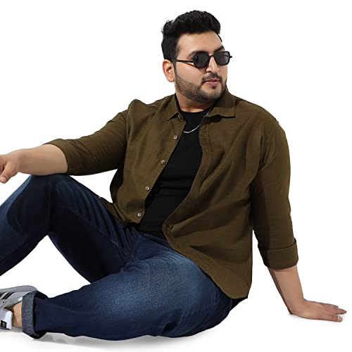 Image of Instafab Plus Men's Button Up Regular Fit Shirt for Casual Wear Modern Clothing Shirt Crafted with Regular Sleeve, Comfort Fit & High-Performance for Everyday Wear