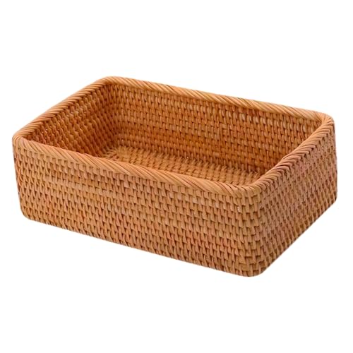 Happyyami Organizer Basket Desktop Woven Storage Bin Vietnam Handmade for Books Toys and Snacks Space-saving