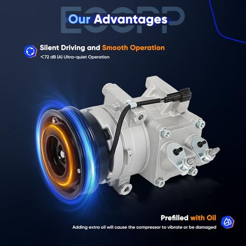 Image of ECCPP AC Compressor with Clutch 2010-2013 for Ford Fiesta 1.6L AC Compressor