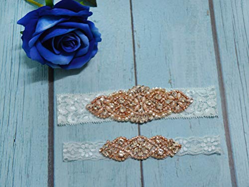 Sexy Bridal Garter For Wedding Leg Garter Set Lace Rose Gold Garters For Bride #TOP5