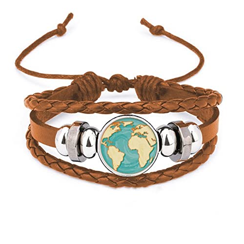 Bracelet en cuir bleu océan jaune, une idée cadeau originale unique