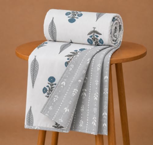 Image of Amazon Brand - Umi AC Dohar Blanket for Single Bed | 100% Cotton 160 TC | Soft Lightweight Three Layer Quilt | 57x87 Inches | Beautiful Elegant Design
