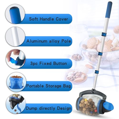 Zozen Nut Gatherer, Acorn Picker Upper, Pecan Picker Upper - Directly Dump Outlet, Apply to Acorn, Pecan, Buckeyes, Hickory Nuts, Nerf Balls, Golf Balls, Objects Size 3/8'' to 1''; 1 Gallon by zozen - Image 6