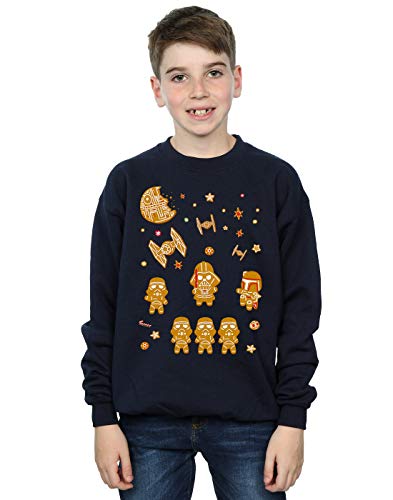 Absolute Cult Star Wars Boys Gingerbread Empire Sweatshirt Navy Blue 9-11 Years