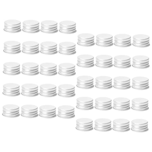 POPETPOP 50 Piezas Tapas Reutilizables de Aluminio con para Botes y Botellas de Leche Cierre Hermético Antivuelco para Almacenamiento Hogar y Viaje Pack de Unidades