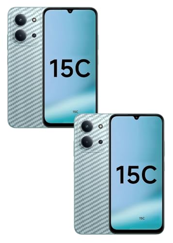 Image of (Pack of 2) Compatible with Redmi 15C 5G Skin Sticker /Vinyl wrap /Protective Film Mobile Back Skin Carbon Fiber 3D Transparent by Candeal Mizhan(Only Back)
