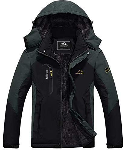 Winter Coats for Men Waterproof Jaket Fleece Jacket Snowboarding Jacket Rain Jackets Winter Jacket Outdoor Soft Shell Jackets with Zipper Hood Sportswear Work Jackets