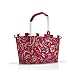 reisenthel carrybag - cabas courses avec cadre aluminium stable, poignée rabattable, poche intérieure zippée, pliable, capacité 22l, polyester de haute qualité, déperlant, en paisley ruby
