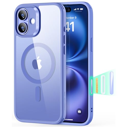 Image of ESR for iPhone 16 Plus Case, Camera Control Cover, Compatible with MagSafe, Shockproof Military-Grade Protection, Magnetic Phone Case for iPhone 16 Plus, Classic Hybrid Case, Clear Blue