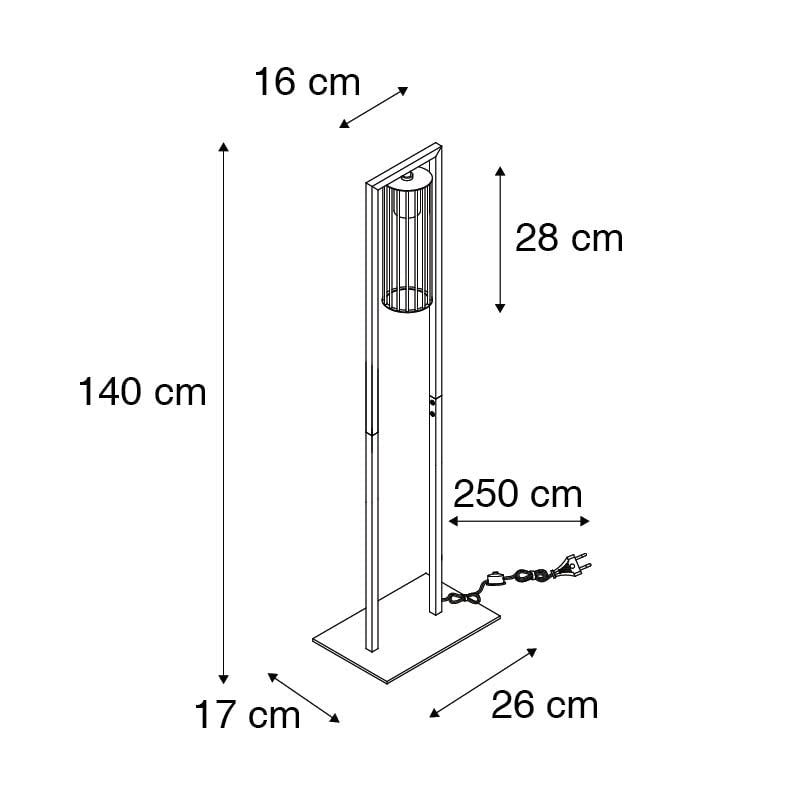 Qazqa balenco wazo - Lampada da terra Moderno - 1 luce - L 26 cm - Nero - Moderno - Soggiorno I Camera da letto I Sala da Pranzo I Cucina