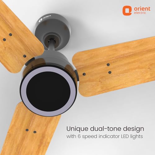 Image of Orient Electric 1200 mm Zeno BLDC | BLDC energy saving ceiling fan with Remote |BEE 5-star rated | Saves up to 50% on electricity bills | 3-year warranty by Orient | Oak Wood, pack of 1