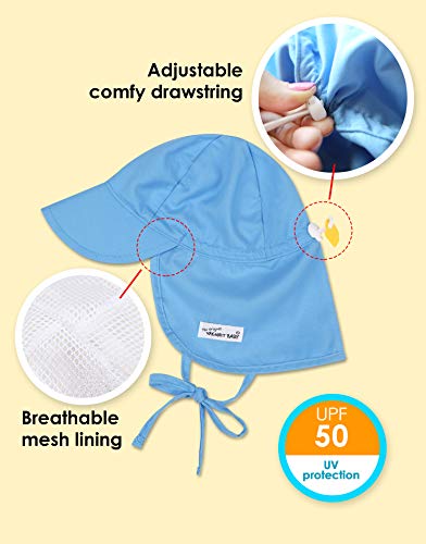 VAENAIT BABY Toddler Newborn-4T Boys Girls Unisex UPF 50+ Sun Protection Flap Hat Swim Cap Breathable3
