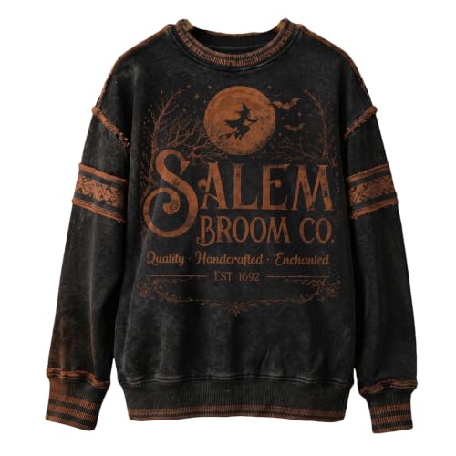 Funny Halloween Sweatshirts For Women Witch Print Crewneck Shirts - image 4