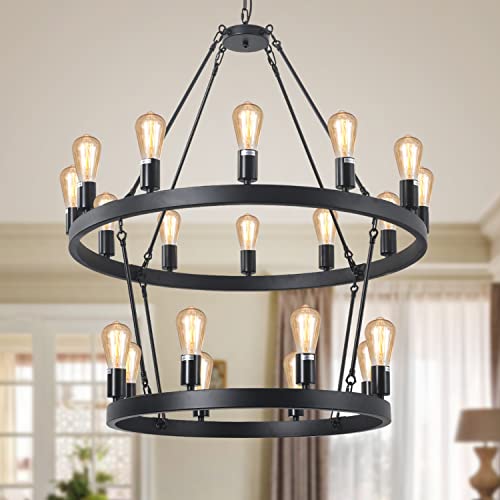 Best Double Wagon Wheel Chandelier