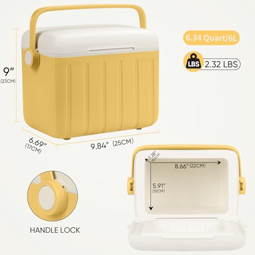 Image of 6Qt 13Qt 19Qt Northroad Camping Coolers,Stylish Macaron Color Durable Hard Cooler,Portable Insulated Ice Chest with 24 /48 Hour Ice Retention,Multi- Size for Camping,Picnic,Beach,Travel