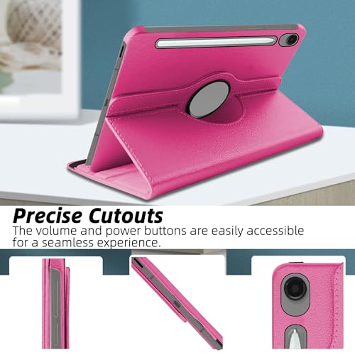 Image of TGK 360 Rotatable Flip Cover for Samsung Galaxy Tab S10 Lite 5G 10.9 inch Case Model SM-X400 /SM-X406B 2025 (Hot Pink)