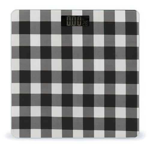 Balanza Digital de Baño a cuadros blanco y negro LCD 400 lb