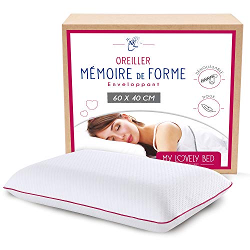 My Lovely Bed - Almohada Cervical Viscoelástica | Memory Foam 60x40 cm - Ergonómica : Mantiene la posición de la Nuca y Las cervicales - Ortopédica y terapéutica - Ultra Confort