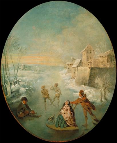 Peinture d'hiver Jean Baptiste Pater pour raviver un mur de salon vide