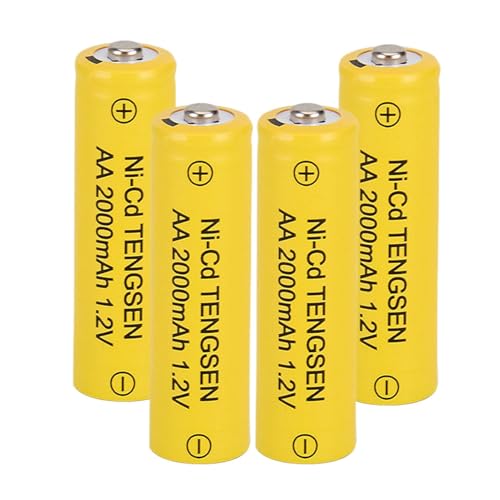 Pilas recargables AA | Batería eléctrica reutilizable de juguete de 2000 mAh | Juego de 4 baterías de repuesto de larga duración para altavoces, mandos a distancia, micrófonos, linternas