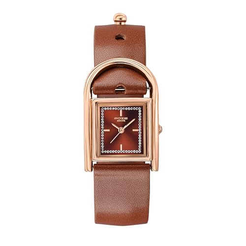 Image of Sonata Poze 6 Strokes and Stroll Quartz Brown Round Dial Women's Watch | Leather Strap Material | Watches for Women Analog - SP80132WL02