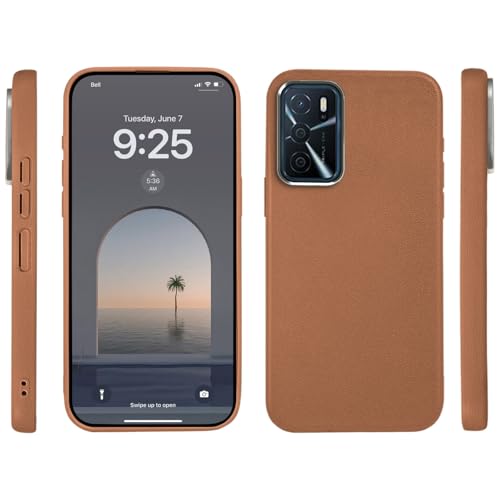 PanXCase Funda para OPPO A16 / OPPO A16s / OPPO A54s - Carcasa con Textura de Piel Silicona Suave Ultra Delgada Ligera Antigolpes Anti-rayaduras Antihuellas Case (Marrón)