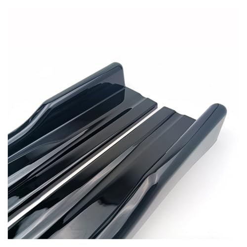 Faldón lateral universal para coche negro brillo de 8 uds con alerón de labios 2