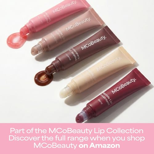 MCoBeauty Peptide Lip Treatment - Vanilla Brulee, Nude Beige - Tinted Plumping Balm Gloss - Hydrating Cream Oil Formula with Shea Butter & Peptides for Soft Plump Lips - Vegan & Cruelty Free