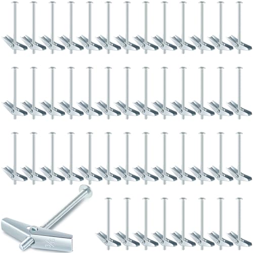 Yaocom 200 Pcs 3/16" X 3" Toggle Bolts and Wing Nut Wall Anchor for Drywall