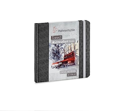Hahnemuhle 10625172 Toned Watercolour Book, 14cm x 14cm Size, Grey