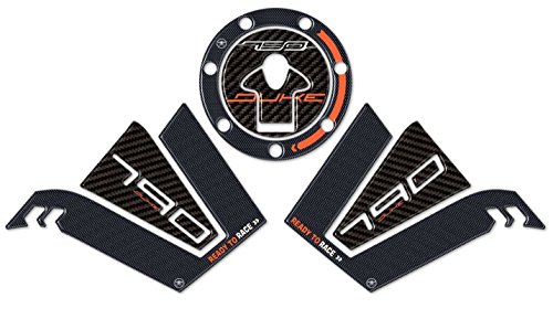 labelbike - Kit of 3 3D Gel Resin Stickers for Motorcycle Tank protections Compatible with KTM 790 Duke