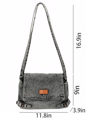 Denim Crossbody Bag for Women，Jean Messenger Purse Shoulder with Adjustable Strap3