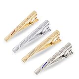 EvmAsaLQ 4Pcs Tie Clips for Men, Gold, Silver, Four-Color Tie Clips, Tie Clips are Gifts for Fathers