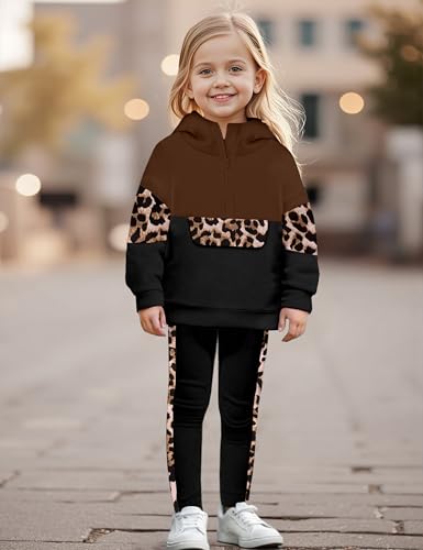 Toddler Girl Clothes Camo 2 Piece Little Girls Clothes Half Zip Up Hoodies Color Block Outfits Sweatshirt Pant Sets