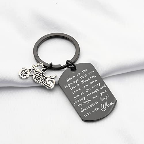 KJWLOP Motorcycle Ride Safe Keychain - "May Your Guardian Angel Ride With You" Gift For Bikers - View #7
