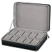 Produktbild KHFJ Watch Box 10 Slots Uhrenbox Holz-Kasten for Uhren herausnehmbaren Polstern Metall Reißverschluss-Speicher-Fall-Uhren-Support Für Geschenke an Familie (Color : Black, Size : 28×20×7.5cm)