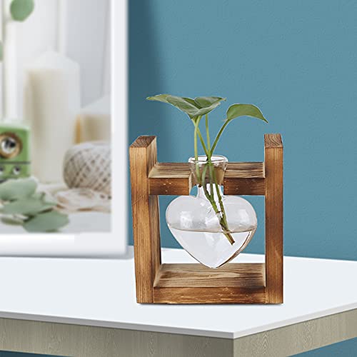 Florero de mesa transparente con forma de corazón para regalo 8
