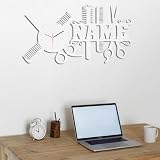 FolHaoth Regalos Personalizados de peluqueras Reloj de Pared de Madera Decoración de Pared de salón Regalos Personalizados para peluqueras, estilistas, peluqueros