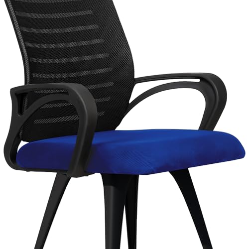Image of ROSE Elite | 3 Years Brand Warranty | Ergonomic Office Chair, Study, WFH, Revolving, Rolling, Desk, Task, Laptop, Student Chair (Blue Seat & Black Back, Elite MB Reception)