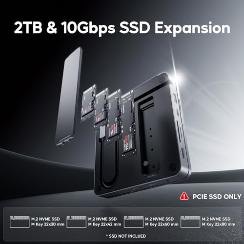 Image of USB C Hub for iPad Pro, Docking Station for iPadM4, 4K@60Hz HDMI, 100W PD Aluminum Hub with SSD Enclosure, Stand Dock for i-Pad Mini 6th Gen, No Support Lightning Port