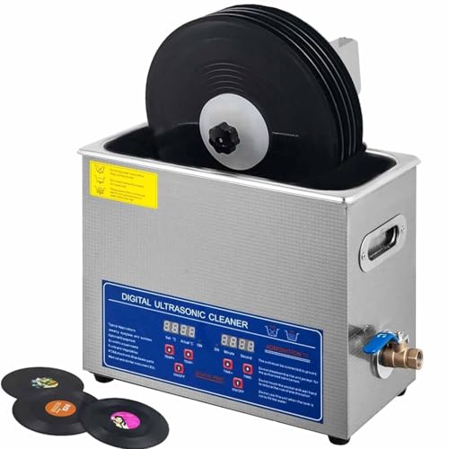 Macchina per la pulizia a ultrasuoni, macchina per la pulizia di dischi in vinile - Pulitore a ultrasuoni per 1-6 dischi, dispositivo commerciale per il lavaggio di dischi da 180 W