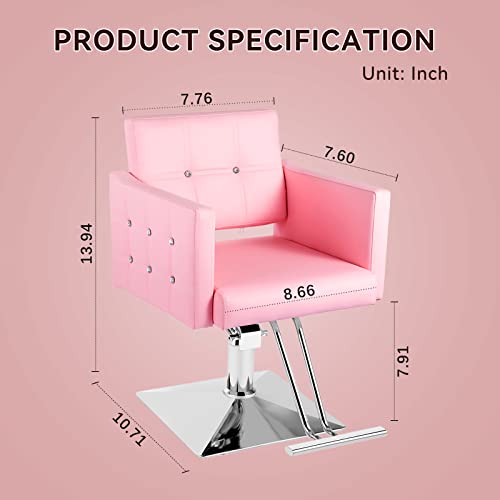 Dangvivi Pink Salon Chair Hydraulic Barber Chair For Barbershop,360 Degree Swivel, Beauty Spa Styling Hairdressing Equipment For Women #TOP2