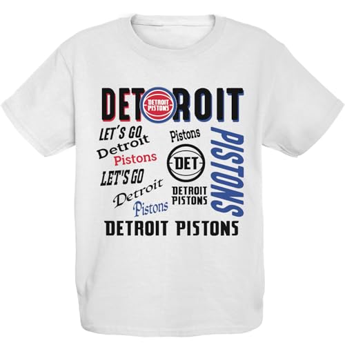 Blue 84 Detroit Pistons NBA Officially Licensed Youth T-Shirt White, Small