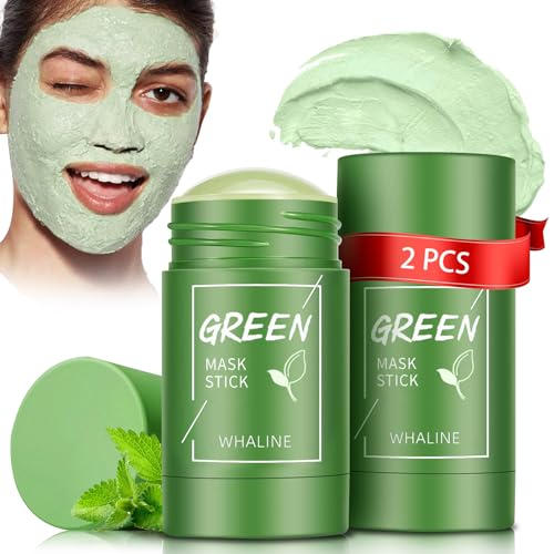 Green Mask Stick,2 Pack Green Tea Mask Mask Green Tea Mask,Green Stick Experiencias de puntos negros Green Stick Original para la limpieza profunda de los poros, reducción de puntos negros, para todos