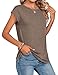 Zeagoo Womens Tops Summer Casual Cap Sleeve Tan Tee Business Dressy Spring Fashion Outfits Trendy Clothes