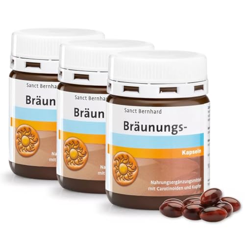 Cápsulas para Bronceado con Betacaroteno y Cobre – 3x 90 Cápsulas Autobronceador Natural, Prolonga el Bronceado y Protege la Piel, Bronceador Nutritivo para Pigmentación Saludable | Para 9 Meses