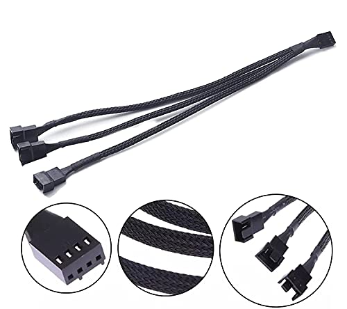 GadgetKarePro 4 Pin PWM Fan Splitter Cable Female to 3/4 Pin Male Adapter Sleeved Splitter (PC Fan Power Extension Cable) (1 to 3 Way 24cm) (Pack... - Image 6