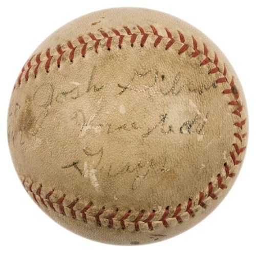 Image of The Only Josh Gibson Single Signed Baseball On Earth PSA DNA & JSA COA - Autographed Baseballs