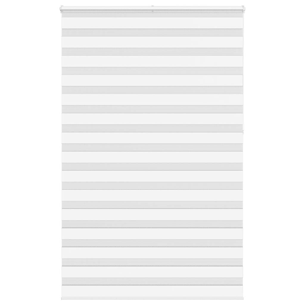 Estor doble con diseño de cebra, color blanco, 150 x 230 cm, ancho de la tela de 145,9 cm, poliéster con cadena para protección visual y solar, montaje con abrazadera o tornillo de montaje, diseño